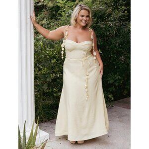 Petal + Pup Della Midi Dress in Yellow NEW